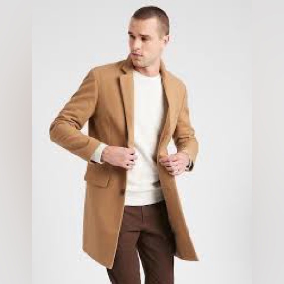 Banana Republic Wool Blend Top Coat, Camel, Size XL - Picture 1 of 9